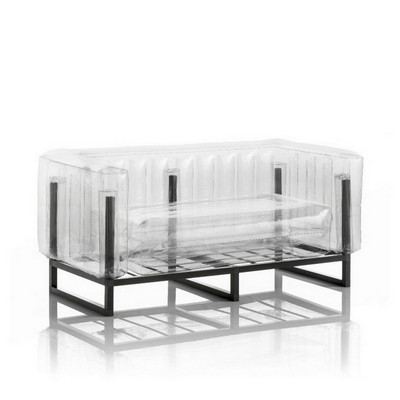 Mojow Aufblasbarer Sofa mit Metallstruktur - YOMI Linie- Transparent